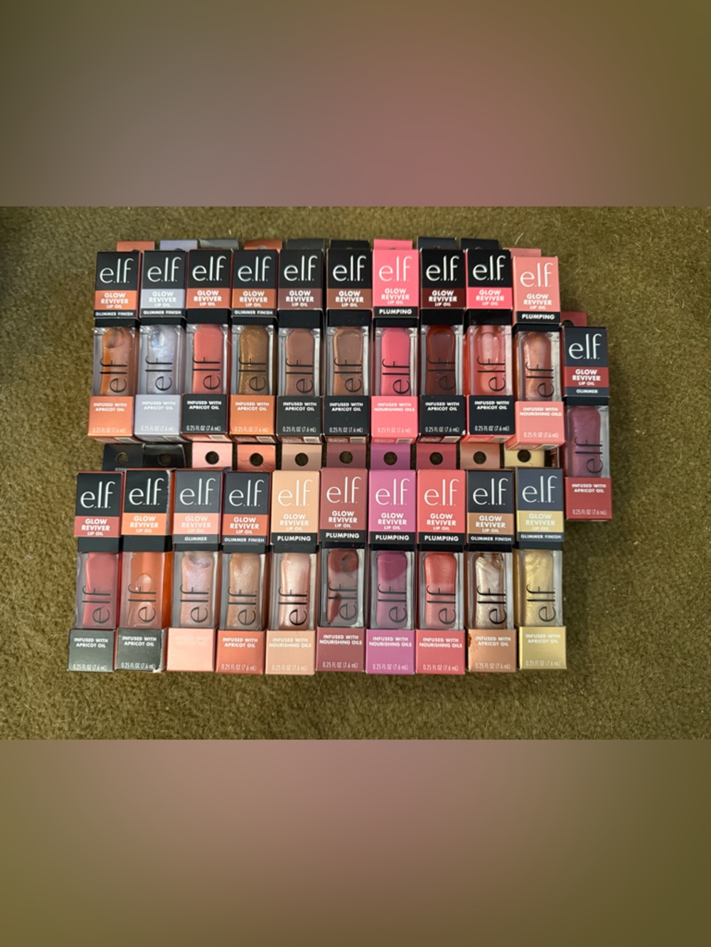 ELF Lip Gloss & Balm Set — Pink, Peach, Nude, Coral, Red, Gold, Bronze